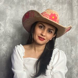 Handmade paint suede cowgirl hat